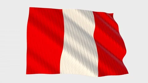 Peru flag waving in the wind on a grey background Vídeos de archivo 343219808