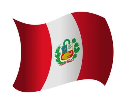 Peru flag waving in the wind Stock Illustration