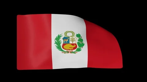 Peru Full Flag plus Alpha Channel Video stock 87257405