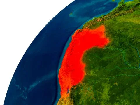 Peru on globe Stock Illustration