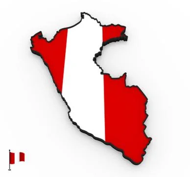 Peru high detailed 3D map Stock Illustration