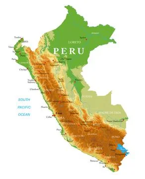 Peru-highly detailed physical map Stock Illustration