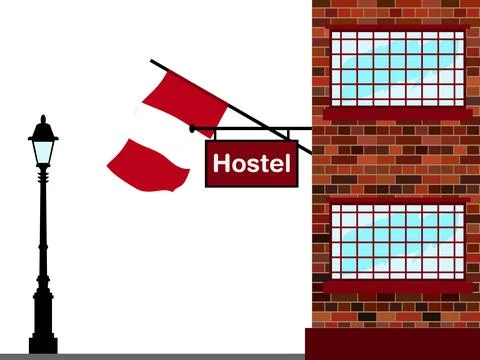 Peru Hostels Vector Illustration Stock Illustration