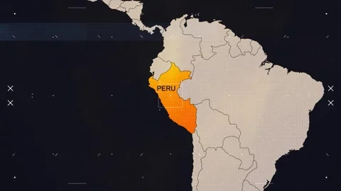 Peru HUD News Map Stock Footage 343601038
