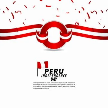 Peru Independence Day Celebration Vector Template Design Illustration Stock Illustration