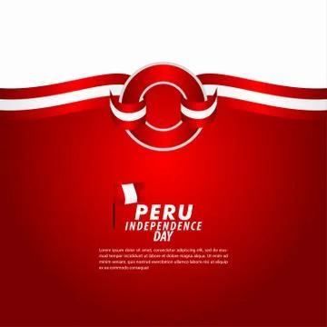 Peru Independence Day Celebration Vector Template Design Illustration Illustrazione stock