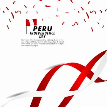 Peru Independence Day Celebration Vector Template Design Illustration Stock Illustration