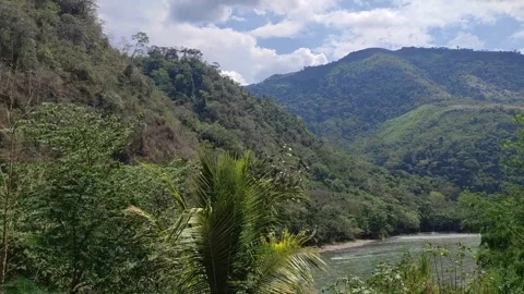 Peru landscape, river and mountains 스톡 동영상 281254652