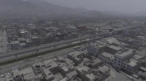PERU - LIMA - DRONE - TRAIN Stock Footage 89006587