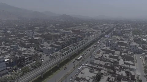 PERU - LIMA - DRONE - TRAIN Stock Footage 89006733