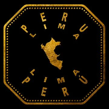 Peru Lima Seal Map Design Stock Illustration
