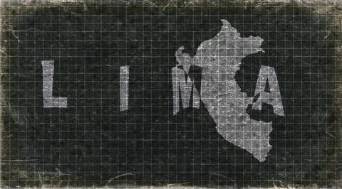 Peru Lima Typography Map Stock Illustration