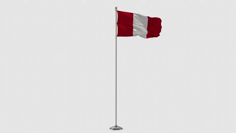 Peru Looping Of The Waving Flag Pole With Alpha Video stock 161831320