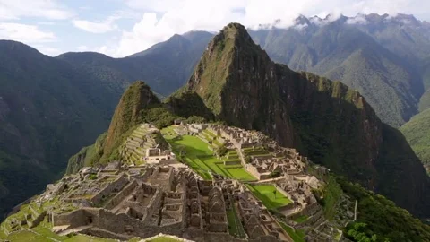 PERU MACHU PICCHU ANCIENT INCA ARCHITECTURAL RUINS WORLD HERITAGE SITE Stock Footage 69114542