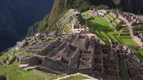 PERU MACHU PICCHU ANCIENT INCA ARCHITECTURAL RUINS WORLD HERITAGE SITE Stock Footage 69116301