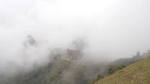 Peru Machu Picchu Cloud Time Lapse Vídeo Stock 86460156
