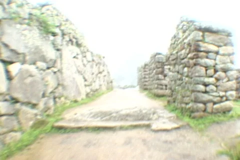 Peru-Machu-Picchu-Ruins-Walkthrough-2 Stock Footage