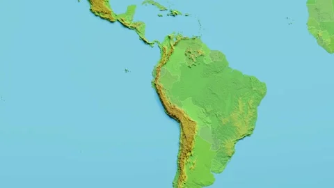 Peru Map 3D animated with Borders Stock Footage 348530488