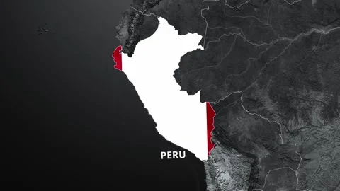 PERU Map and Flag 4K Stock Footage 343601372