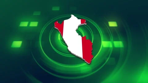 Peru Map and Flag Background Stock Footage 344029538