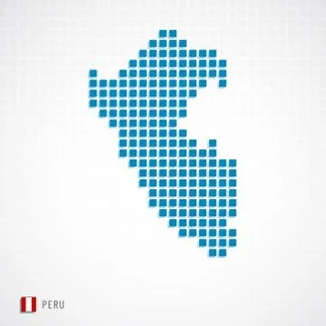 Peru map and flag icon Stock Illustration