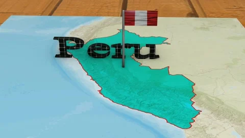 Peru Map and Peru Flag Stock-Footage 271722063