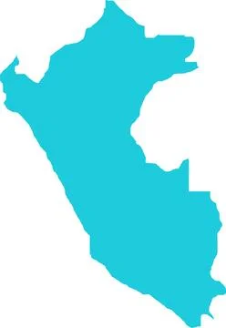 Peru MAP in Blue, Country Map, Peru, Border Map, Border line of Peru, Geogr.. Stock Illustration