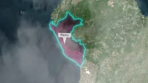 Peru Map - Clouds Effect Video stock 266925903