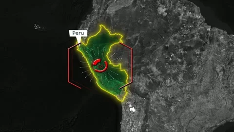Peru Map - Cyber Attack Video stock 268610689