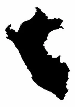 Peru map dark silhouette Stock Illustration