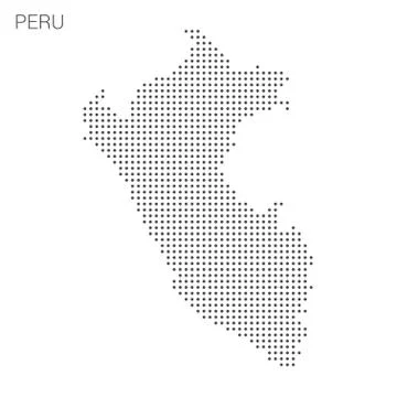 Peru map dotted on white background vector isolated Stock Illustration