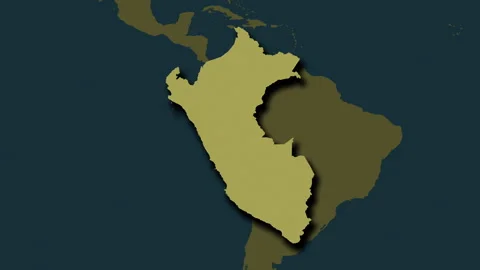 Peru map - extract. Shadow. Pattern. Labels Stock Footage 322805639