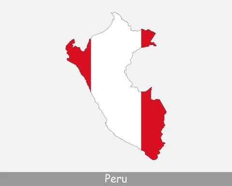 Peru Map Flag Stock Illustration