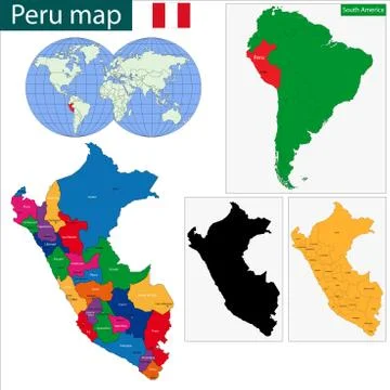 Peru map Stock Illustration