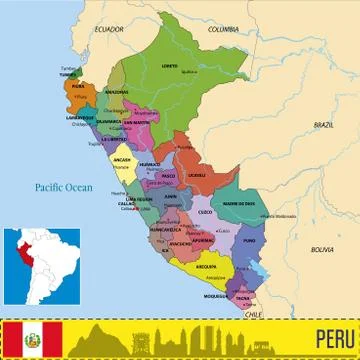 Peru map Stock Illustration