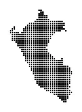 Peru map. Map of Peru in dotted style. Borders of the country filled with r.. Illustrazione stock