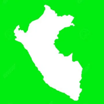 Peru Map Outline on Green Screen Illustrazione stock