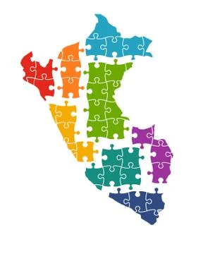Peru map in Pieces of Puzzle. Vector Illustration Stock Illustration