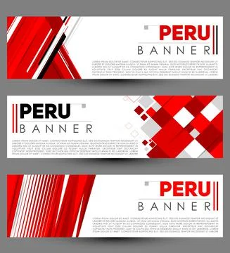 Peru modern banner template vector set design Stock Illustration