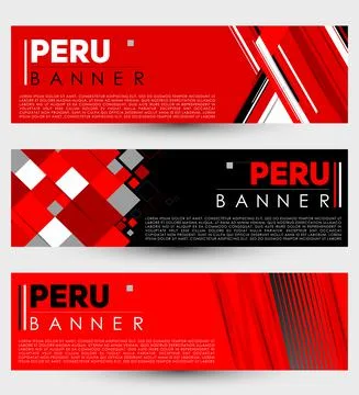 Peru modern banner template vector set design Stock Illustration