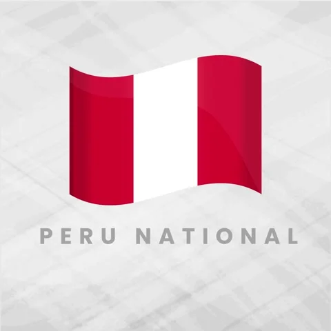 Peru National Flag Waving 3D Animation, Red and White Peruvian Civil Ensign.. Video stock 332062825