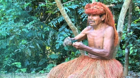 Peru net weaver Stock Footage 266368