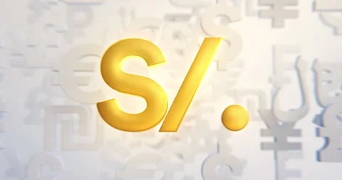 Peru Nuevo Sol Currency Loop in a 3D animation Stock Footage 251382349