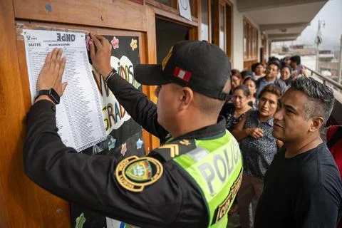 Peru opens polling stations for additional voting day, Lurin - 13 Apr 2026 Stock Photos