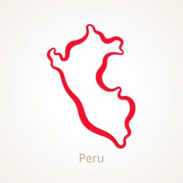 Peru - Outline Map Stock Illustration
