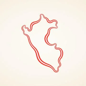 Peru - Outline Map Stock Illustration