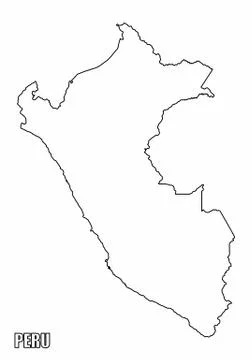 Peru outline map Stock Illustration