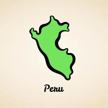 Peru - Outline Map Stock Illustration