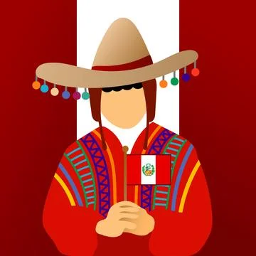Peru People Flat Vector Illustration Simple and Modern Design Stock Illustration