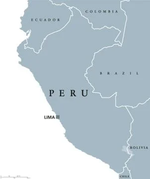 Peru political map Stock Illustration